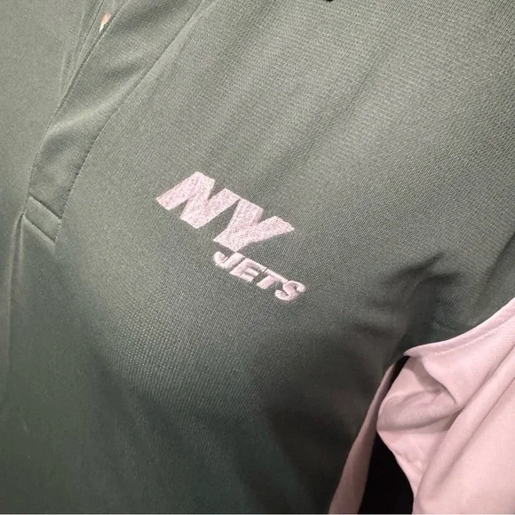 Reebok New York Jets Performance Polo Shirt Green White NFL Fan Top 2XL - Picture 3 of 7